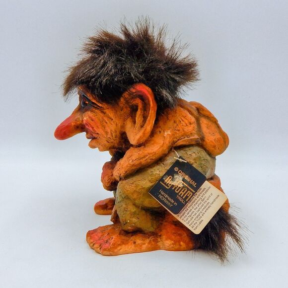 NyForm Troll Man On Rock Thinking #170 Norway Handmade 7 Inch Folk Art Disc - Picture 2 of 11